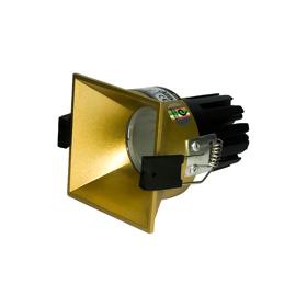 DM202775  Biox 15 Powered by Philips 15W 1350lm 3000K 24° Engine, 350mA, Gold,Fixed Recessed Square Spotlight,IP20.